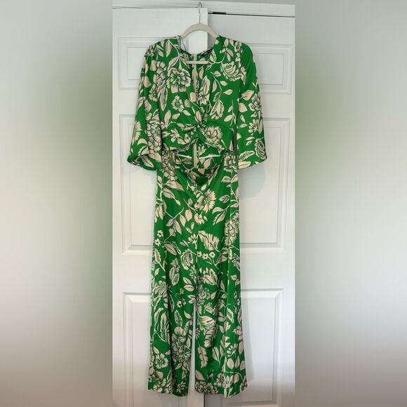 NWOT ZARA Printed Twist Knot Top Jumpsuit Size L - Picture 2 of 13